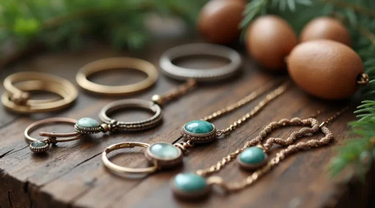 Image conceptuelle d'une création de bijoux artisanaux mettant en valeur l'authenticité et la créativité