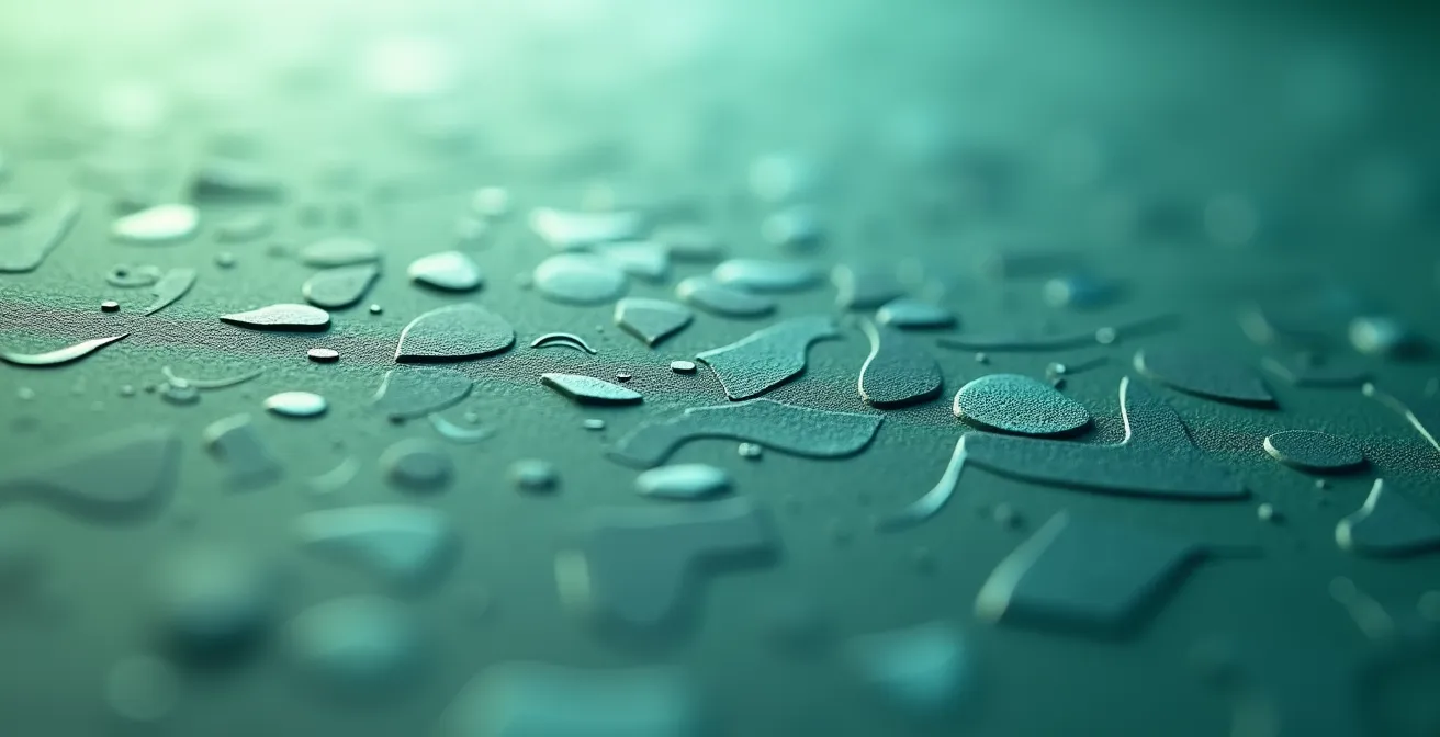 Détail macro d'une surface de papier premium avec des motifs abstraits évoquant la structure et l'organisation