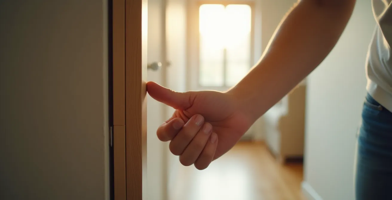 Main inspectant l'état d'un joint de porte