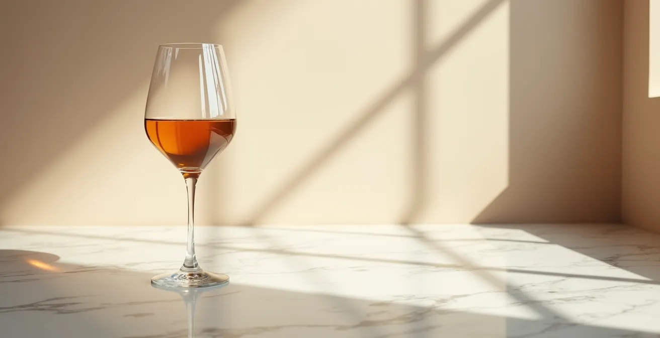 Verre en cristal dans une ambiance épurée et contemplative