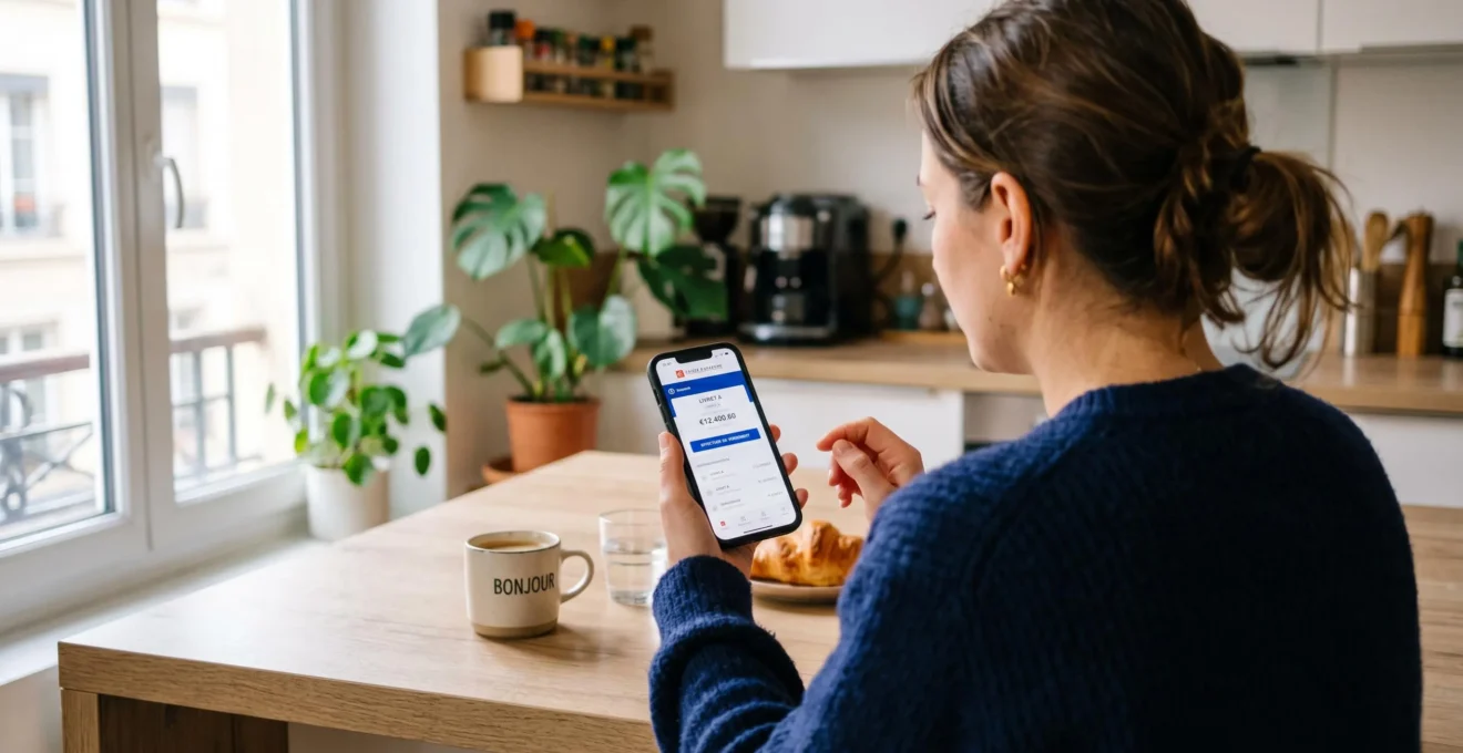 Personne consultant le solde et les options de versement de son Livret A via l'application mobile Caisse d'Epargne sur smartphone